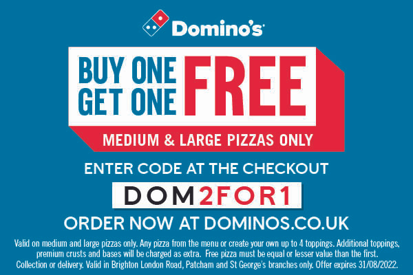 Buy one, get one free at Domino's!